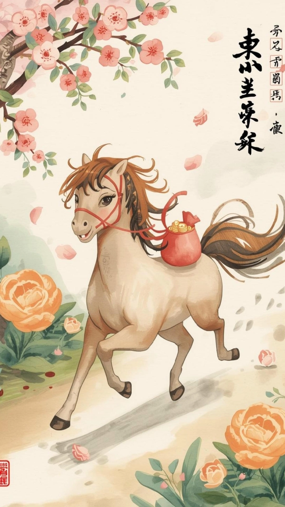 Ảnh ngựa cute đơn giản với gam màu pastel