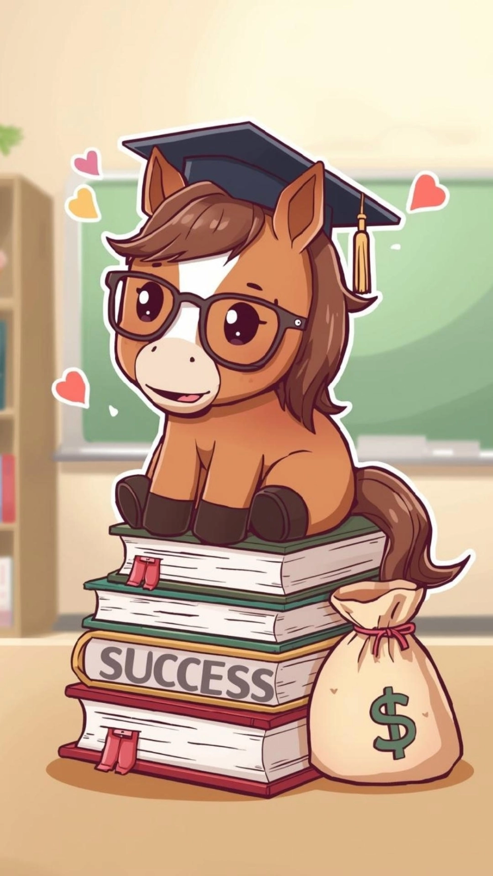 Ảnh ngựa chibi hoạt hình vui nhộn vui đùa