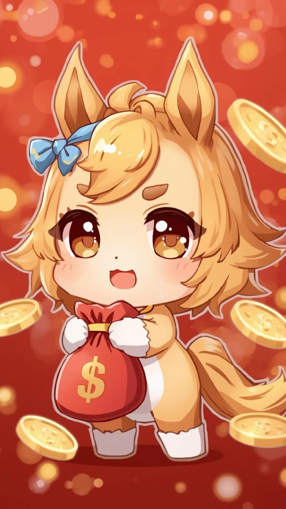 Hình nền ngựa chibi cute với đôi mắt to tròn