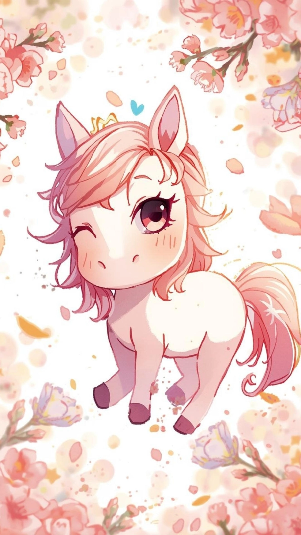 Ảnh nền ngựa bính ngọ chibi sắc nét cho điện thoại