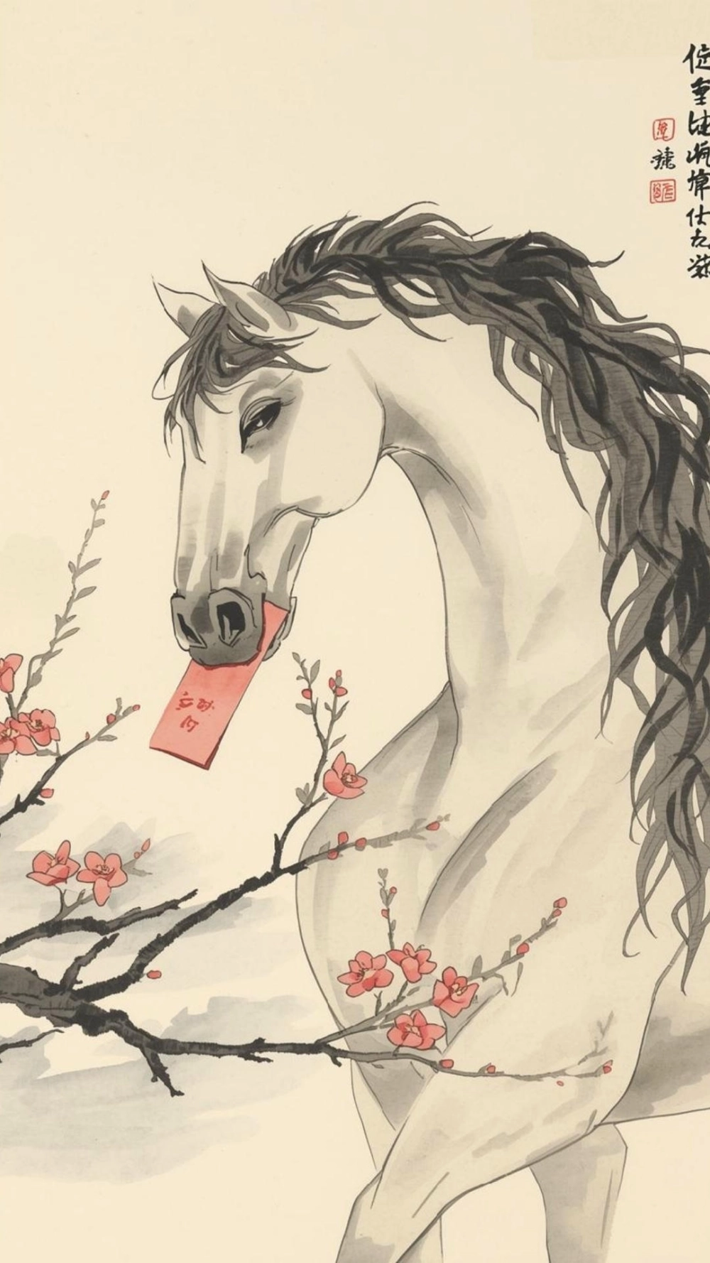 Hình nền ngựa lì xì tài lộc mang lại may mắn