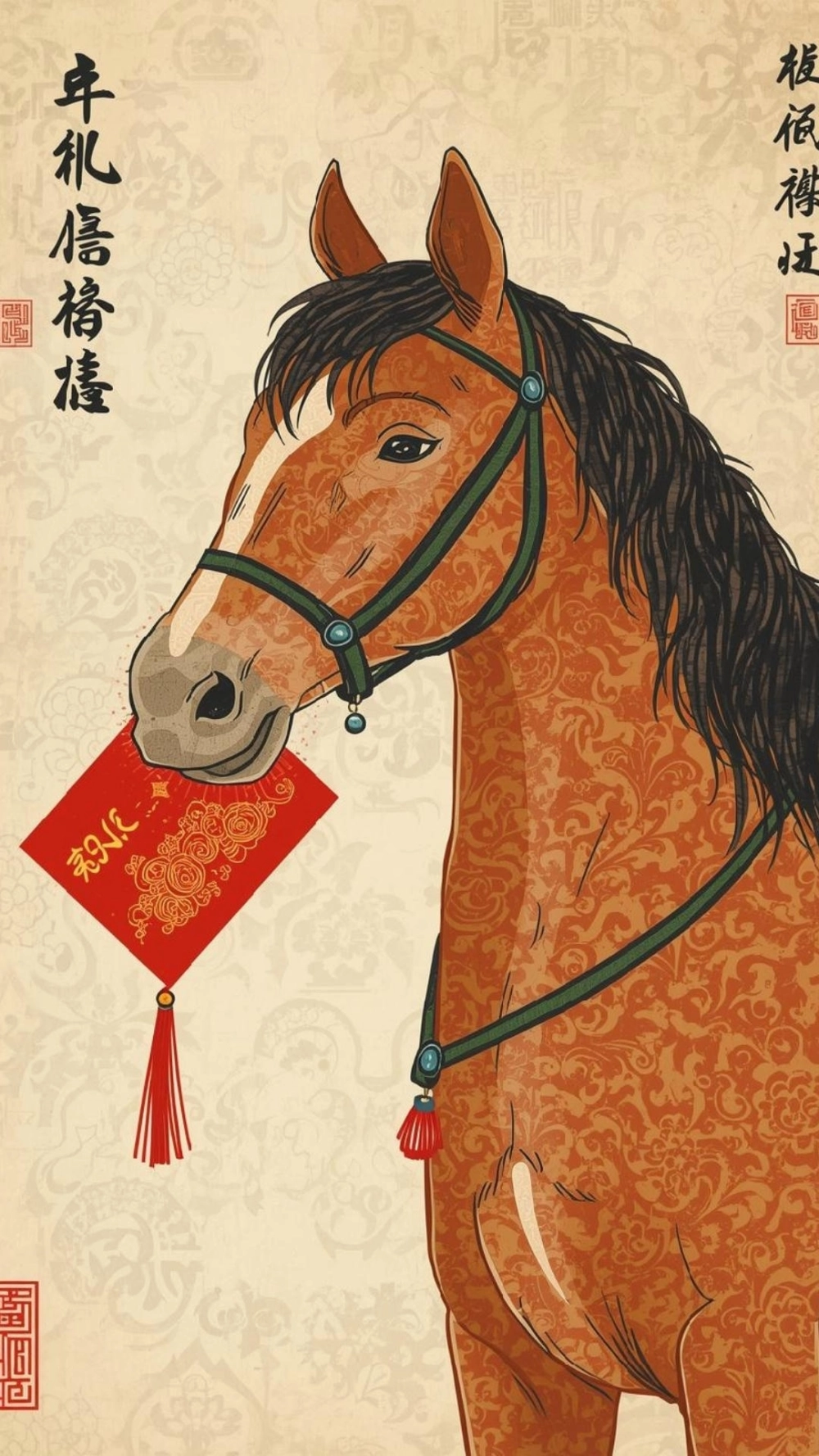Hình nền tết ngựa lì xì sang trọng