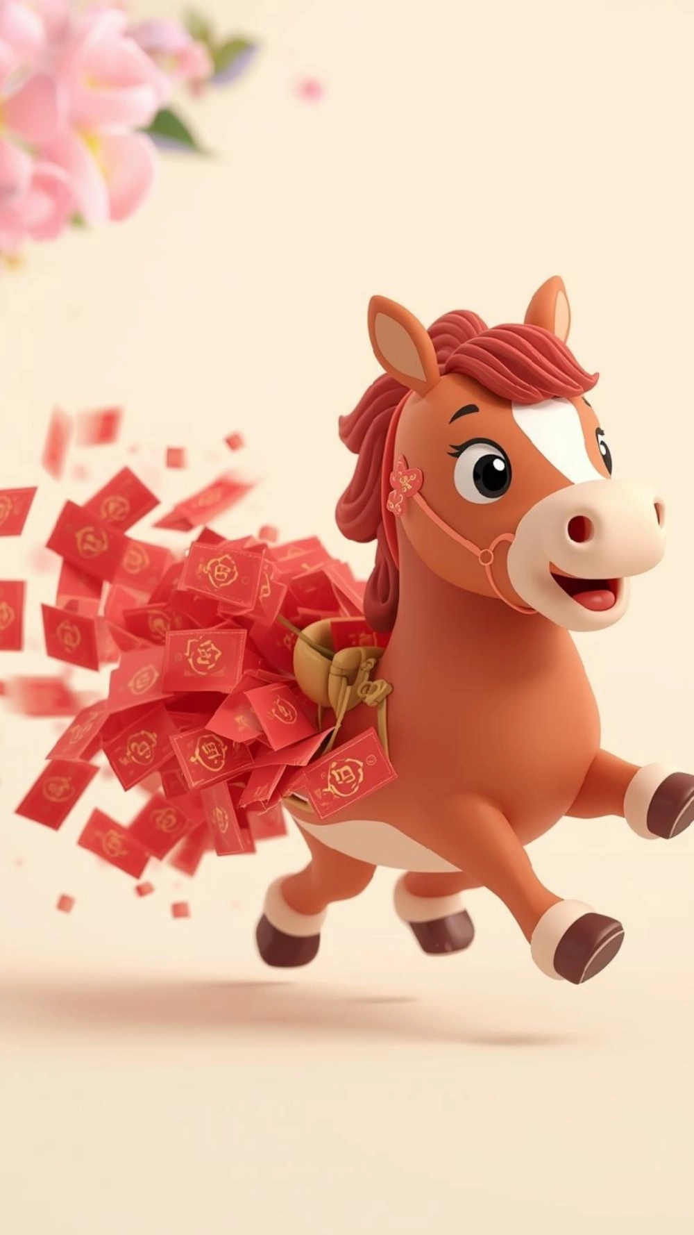 Hình nền lì xì tết con ngựa nghệ thuật