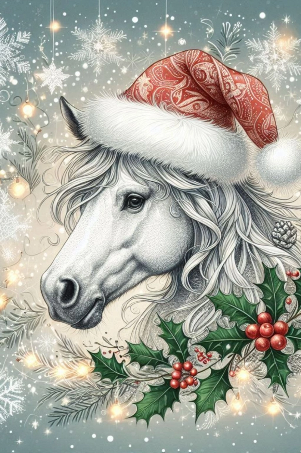 Ảnh ngựa tranh thêu tỉ mỉ với màu sắc truyền thống ấn tượng