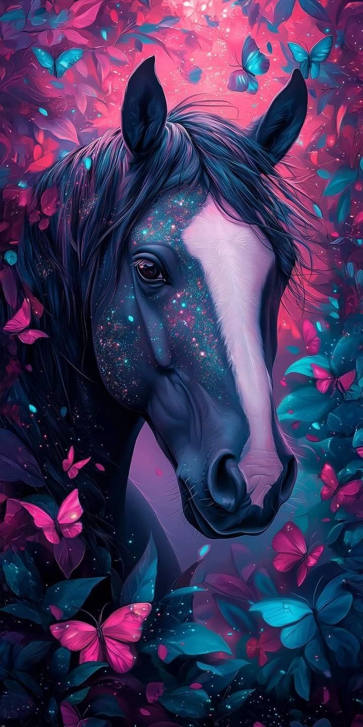 Hình nền ngựa minh họa sách với nét vẽ kể chuyện đầy cảm hứng