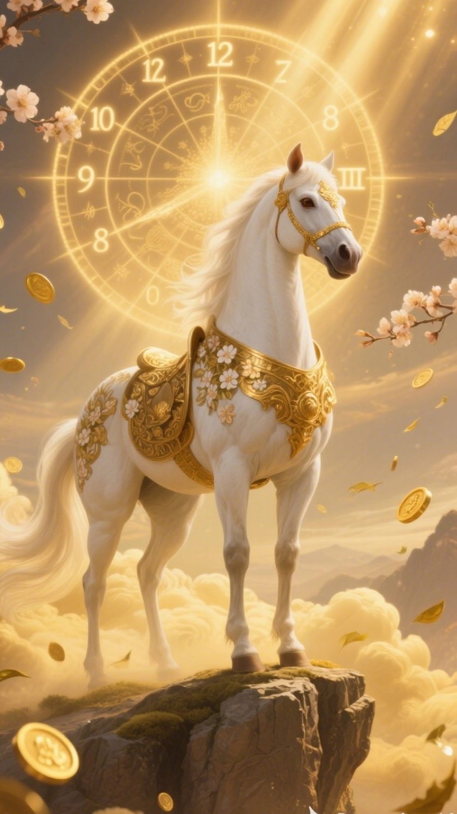 Chú ngựa Bính ngọ oai phong trong bức tranh sơn dầu đầy màu sắc