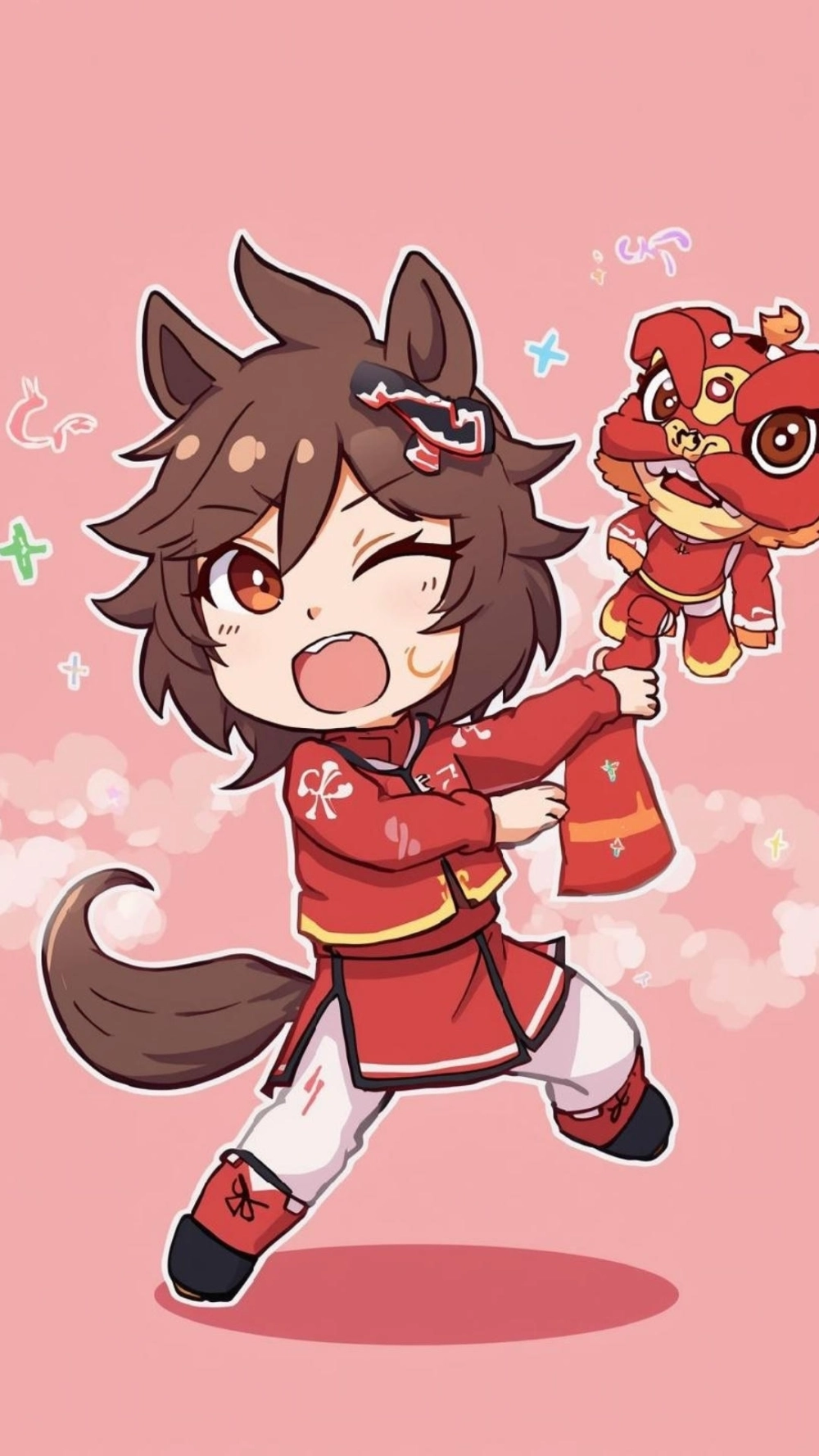 Hình nền ngựa áo dài chúc tết bình an