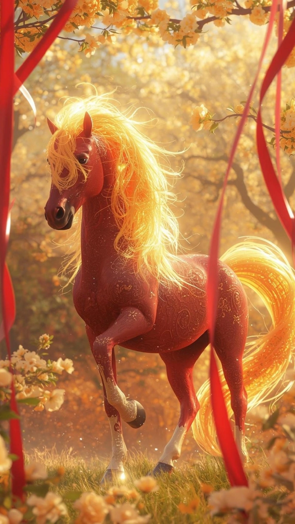 Ngựa may mắn hình nền zalo độc đáo và ấn tượng