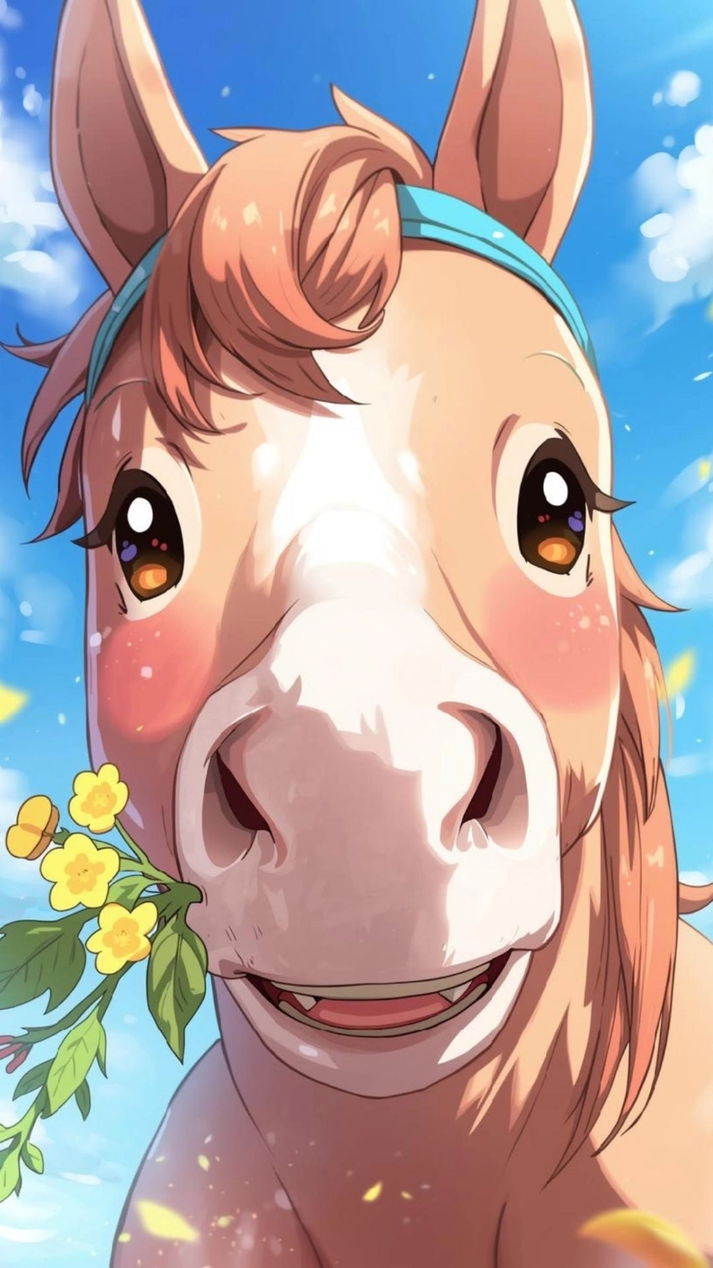 Ảnh ngựa bính ngọ ngậm cành mai nghệ thuật