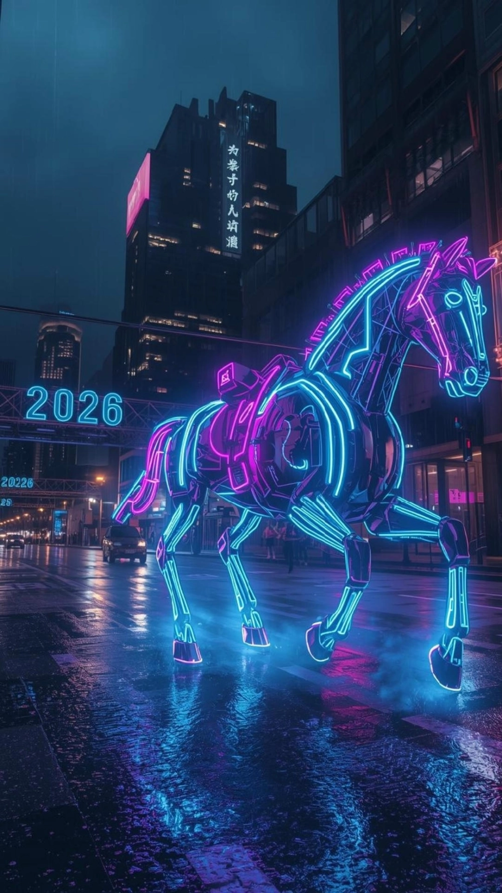 Ngựa neon 3d sống động như thật