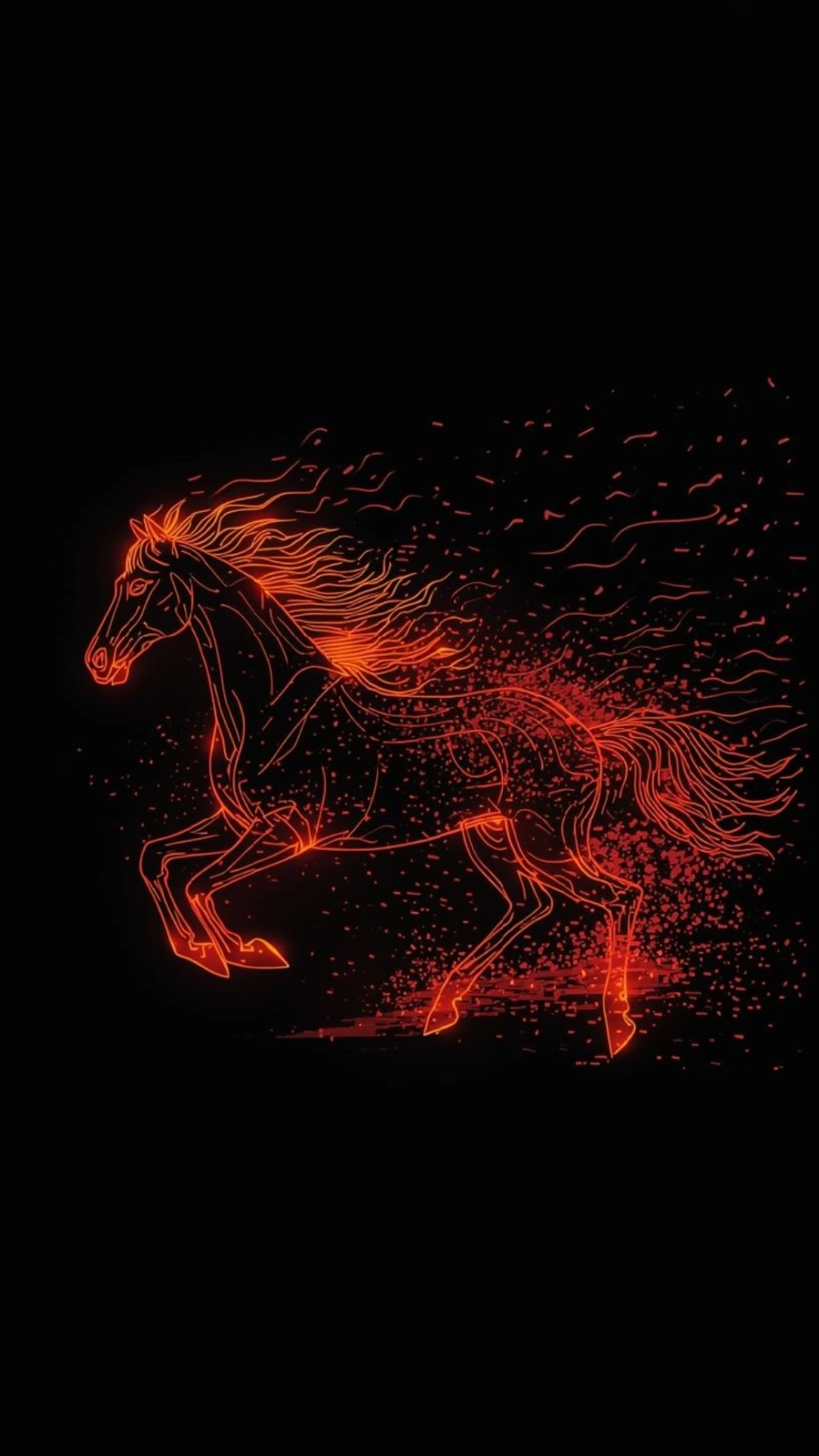 Hình nền ngựa dạ quang nổi bật trong bóng tối