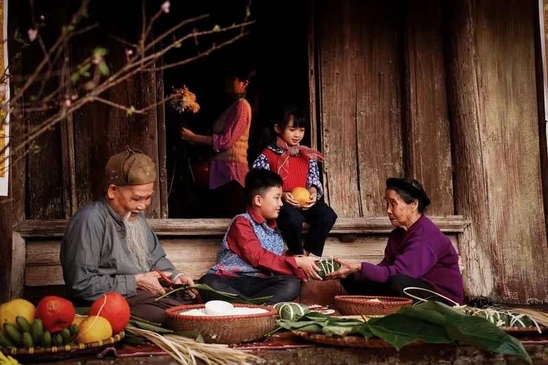 Mẫu hình nền con đường làng tết quê em