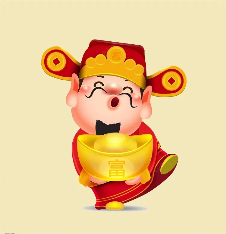 Ảnh thần tài chibi vector sắc nét dễ dùng