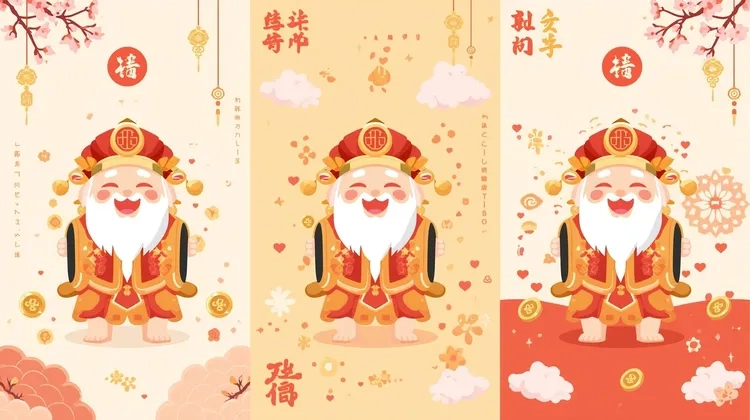 Ảnh thần tài chibi mỉm cười mang năng lượng