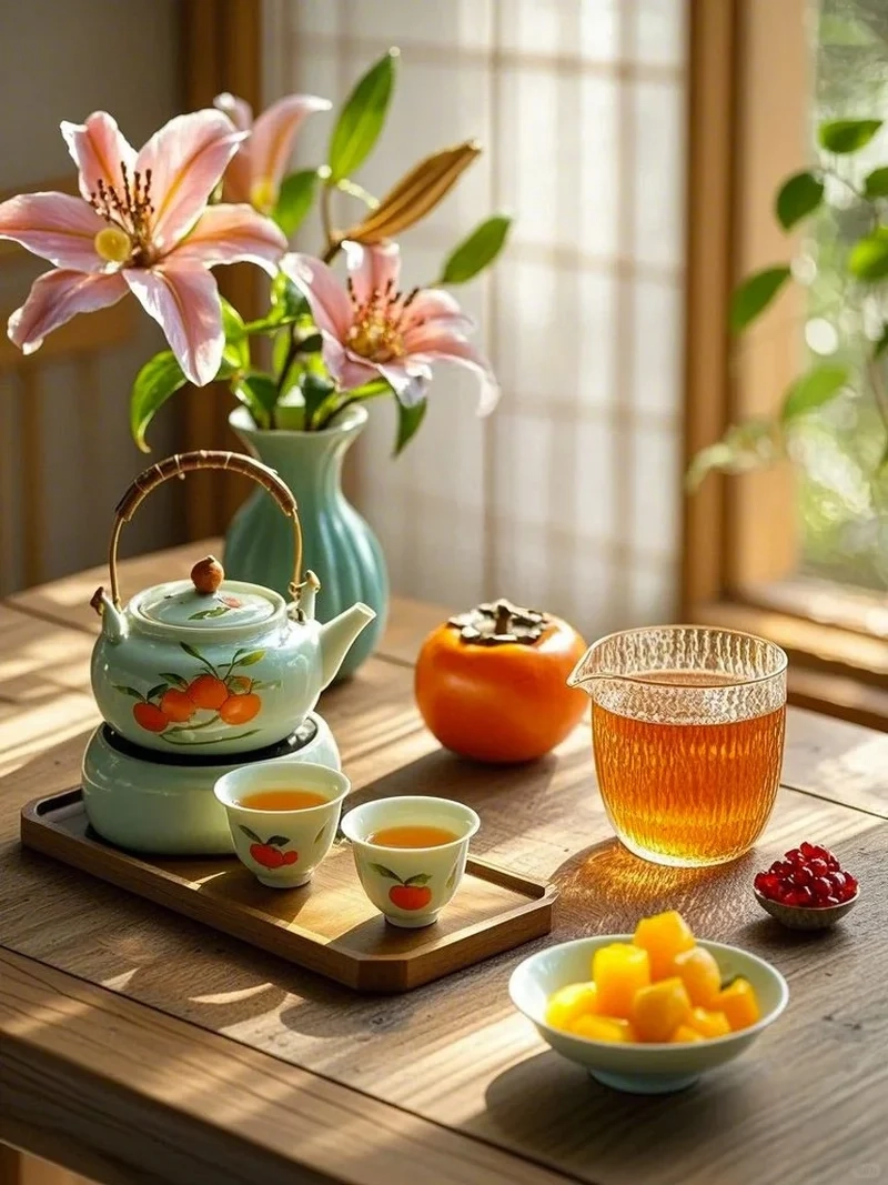 Trang trí phòng Tết đẹp với Ảnh trà Tết trang trí