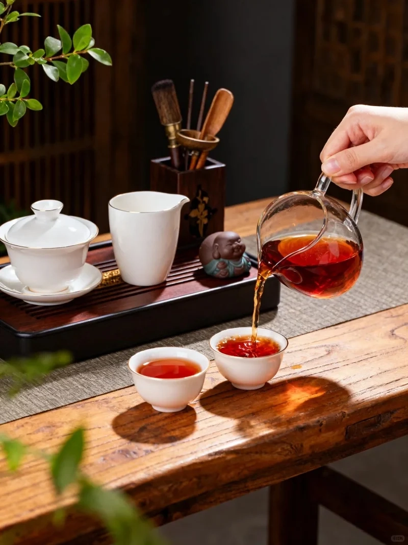 Không gian bàn trà ấm áp nhờ Ảnh trà Tết bàn trà