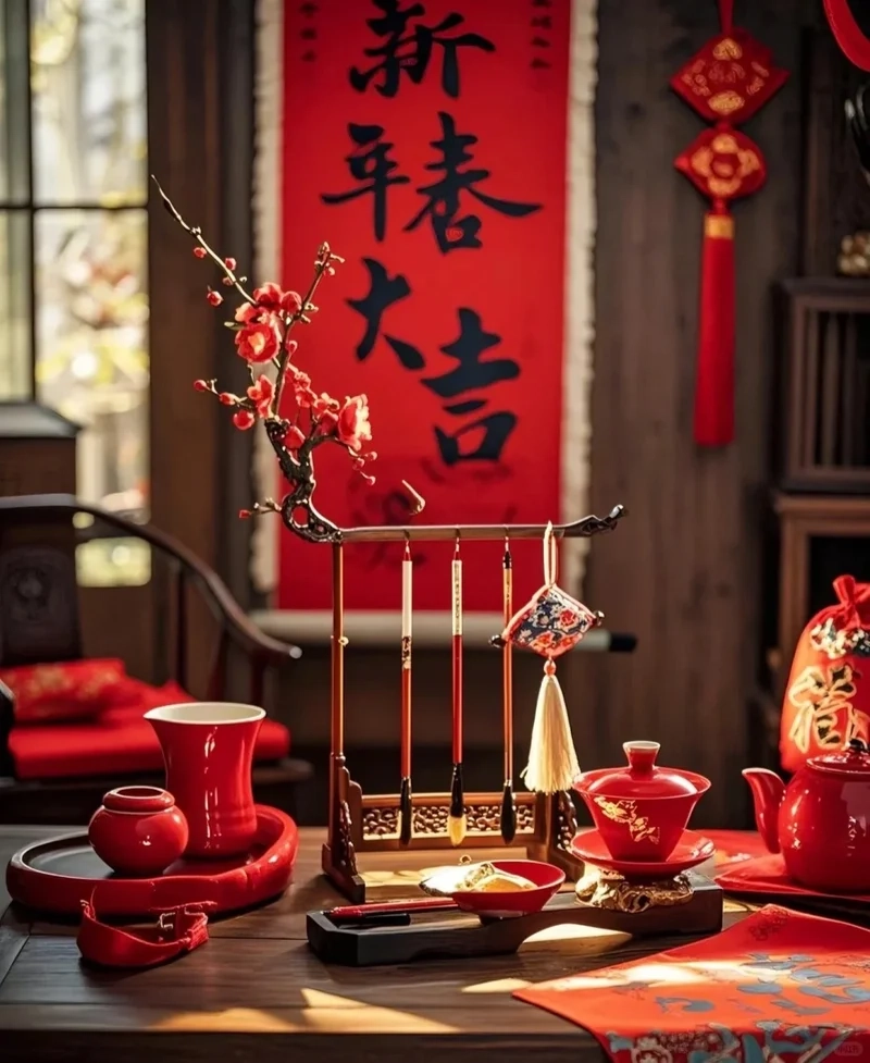 Decor Tết tinh tế nhờ Ảnh trà Tết decor