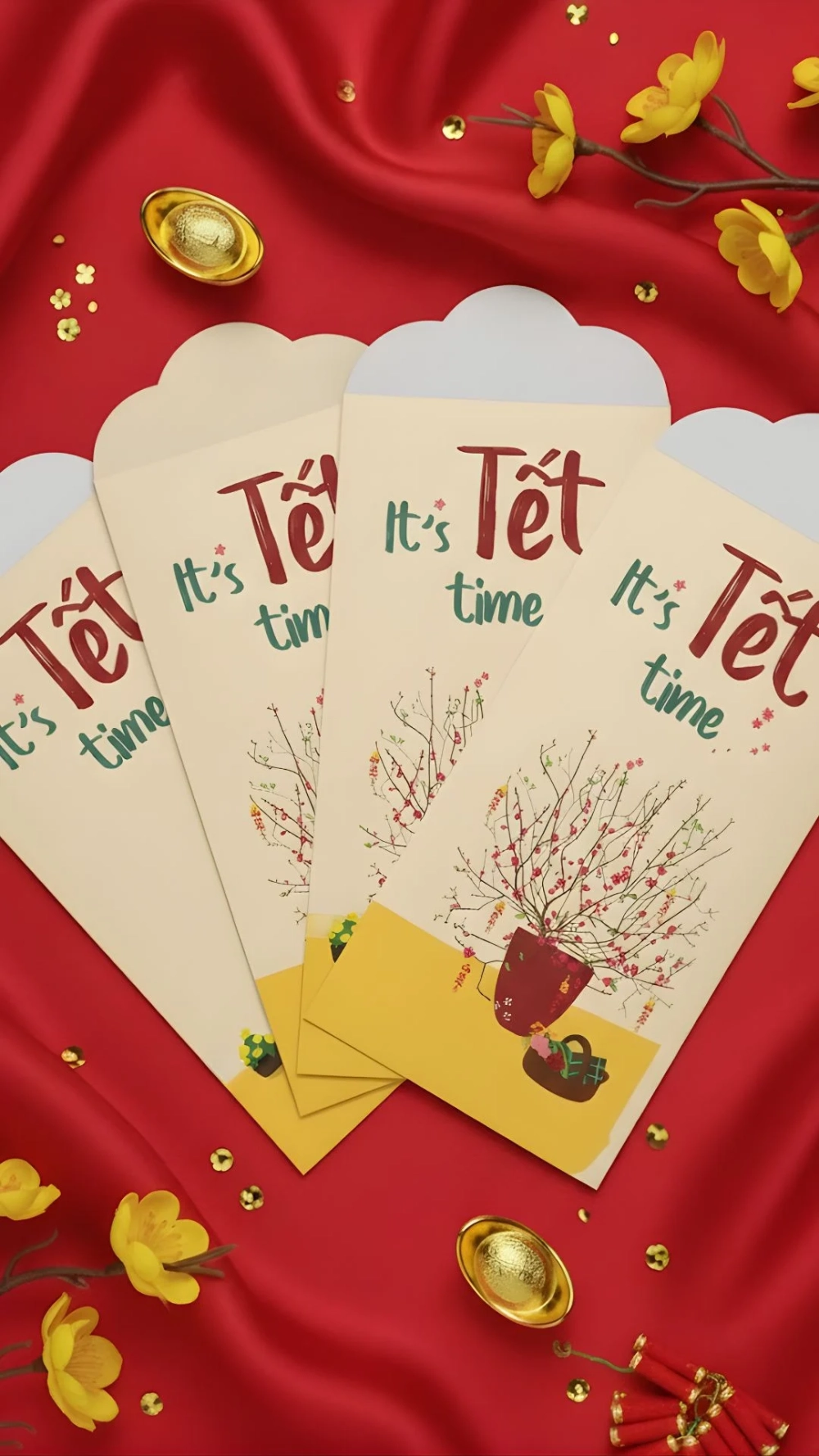 Giữ truyền thống với Hình nền bao lì xì Tết cổ truyền