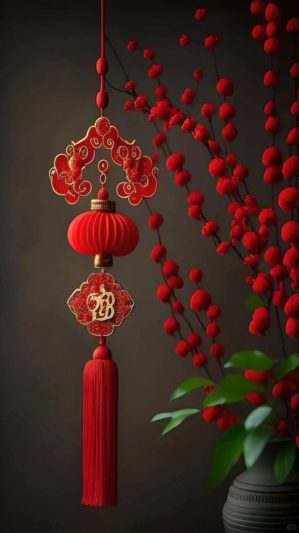 Tạo không gian ấm cúng nhờ Hình nền dây treo Tết trang trí