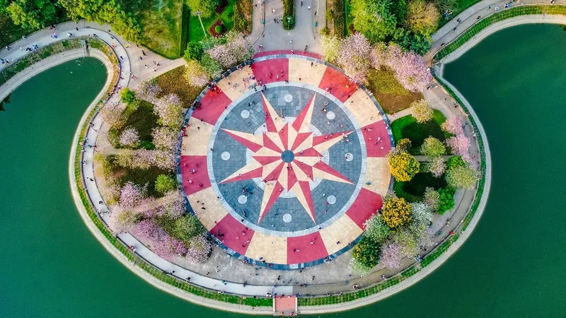 Mẫu hình nền đường hoa Nguyễn Huệ Tết