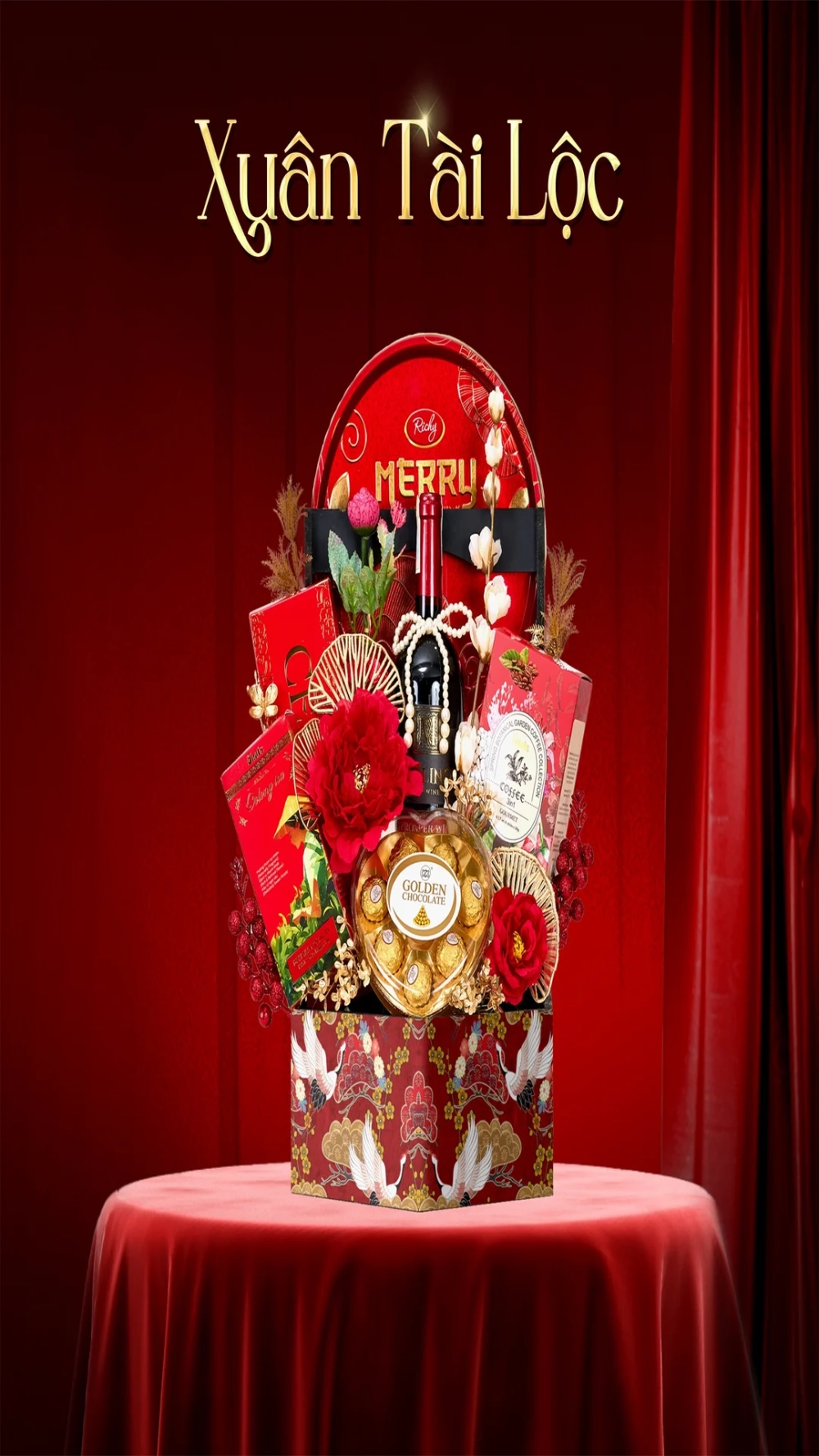 Hình ảnh sắc nét với Hình nền giỏ quà Tết Full HD