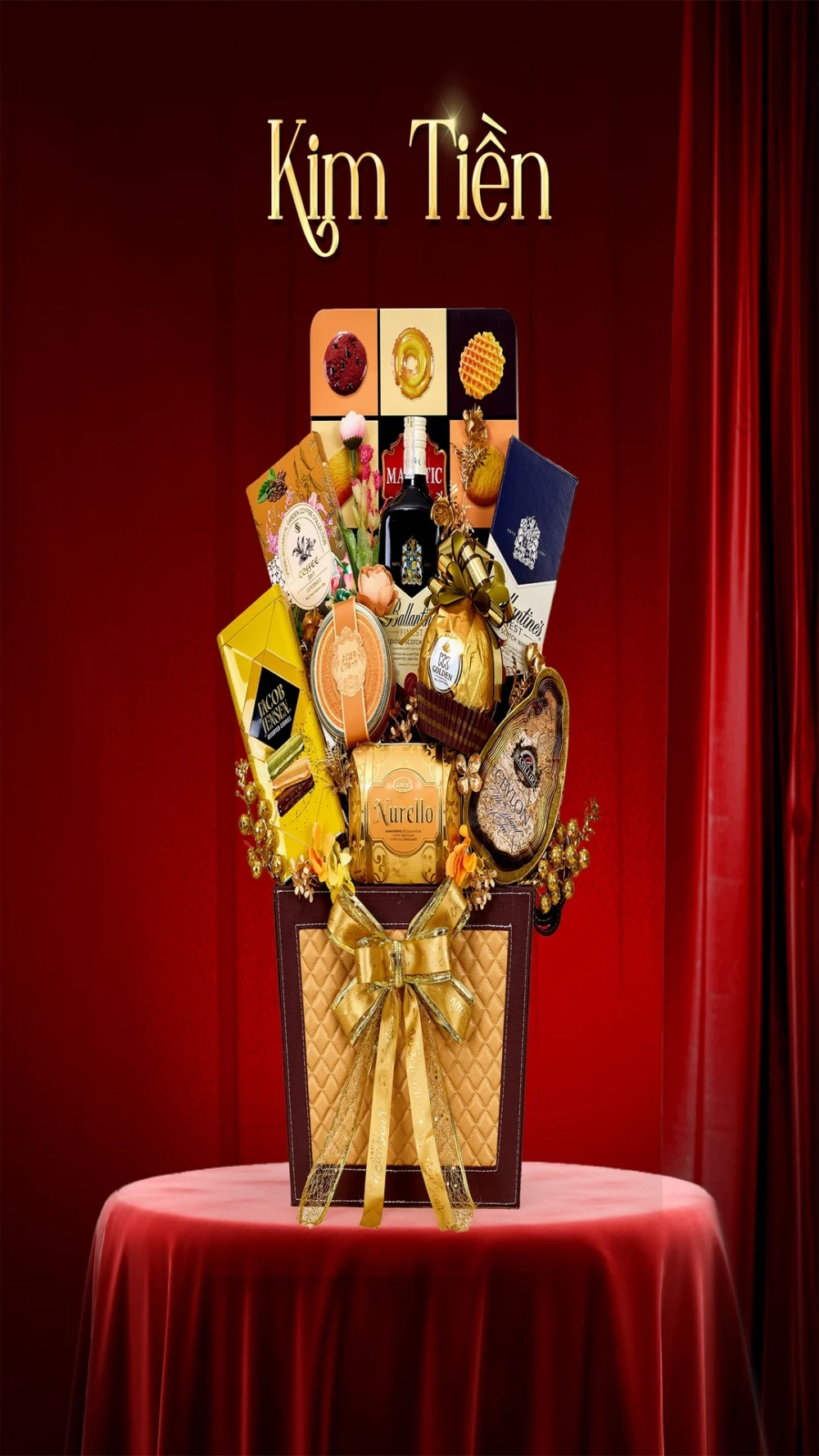 Chi tiết tinh xảo qua Hình nền giỏ quà Tết 4K