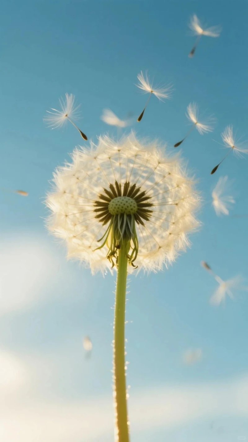 Cảm xúc dịu dàng cùng hình nền hoa bồ công anh lãng mạn