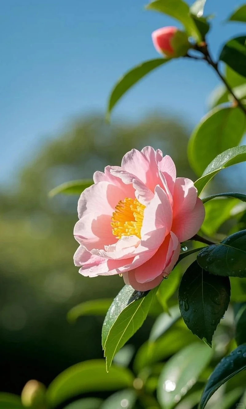 Hình nền hoa hải đường trang trí làm đẹp không gian số