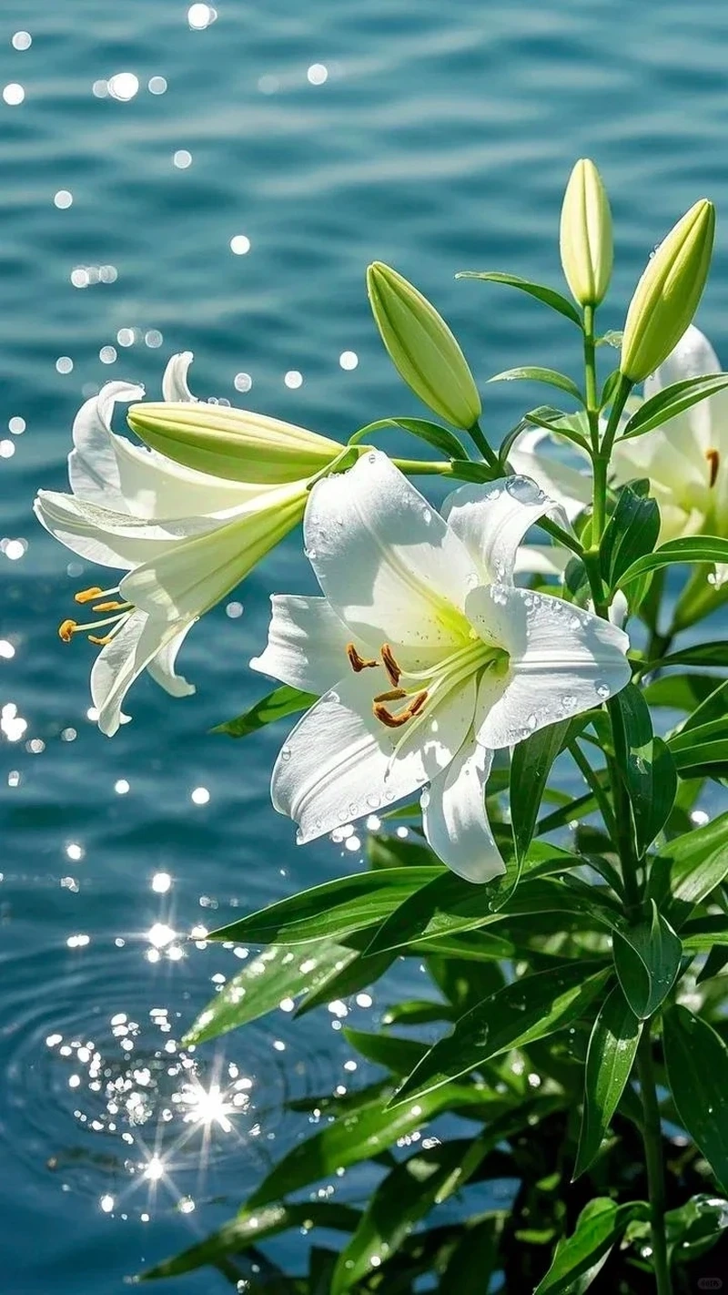 Thanh khiết nhẹ mắt với hình nền hoa ly trắng