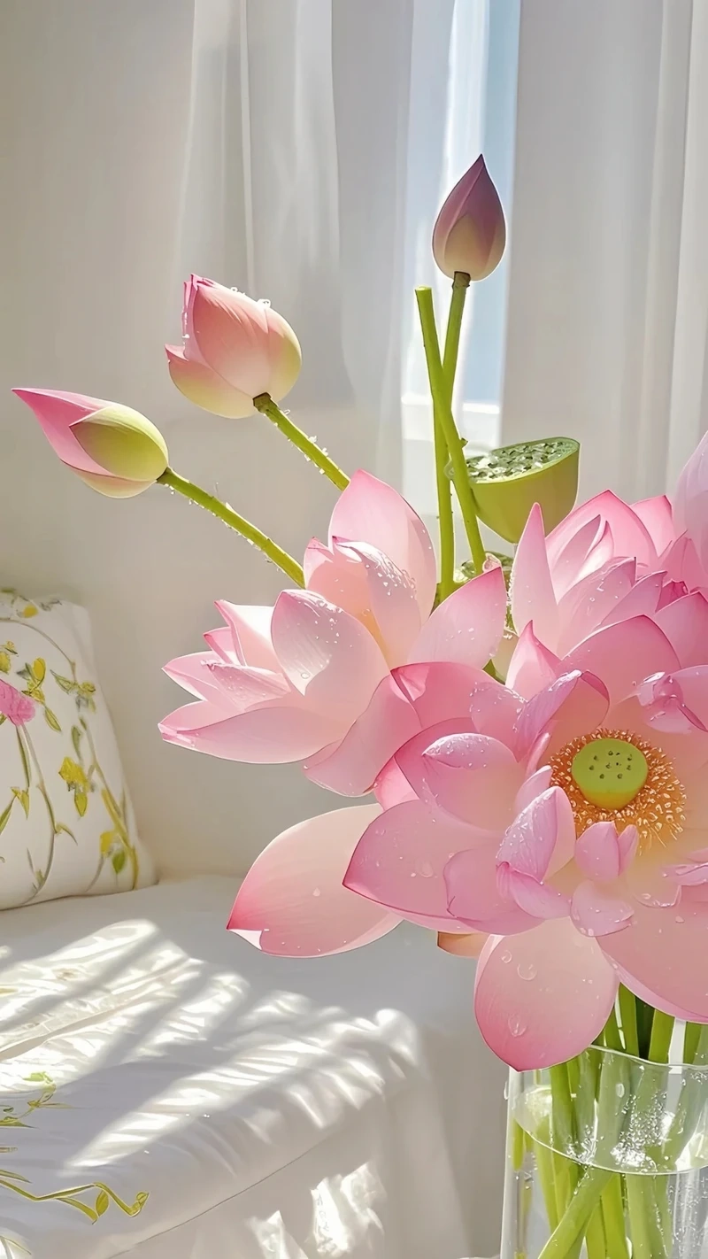 Hình nền hoa sen hồng cho điện thoại tạo cảm giác thư giãn