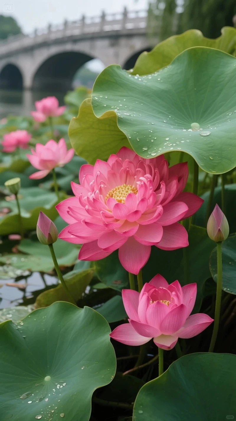 Hình nền hoa sen hồng đẹp mang vẻ thanh khiết dịu dàng