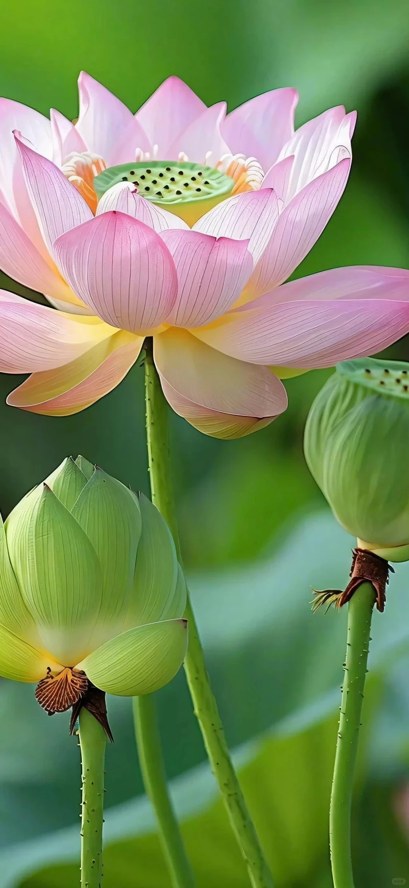 Hình nền hoa sen hồng nền sáng mang cảm giác thoáng đãng