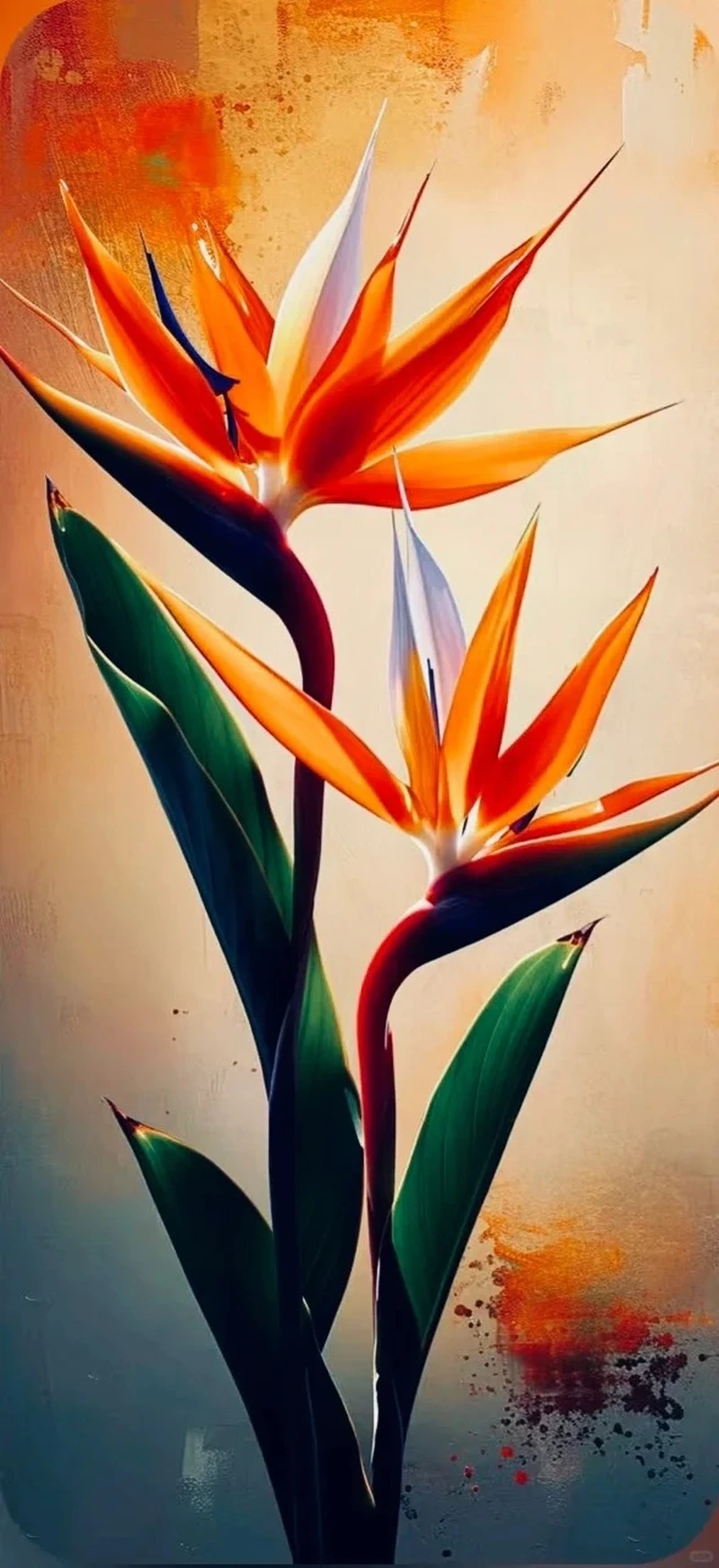 Sắc màu nổi bật từ hình nền hoa thiên điểu rực rỡ