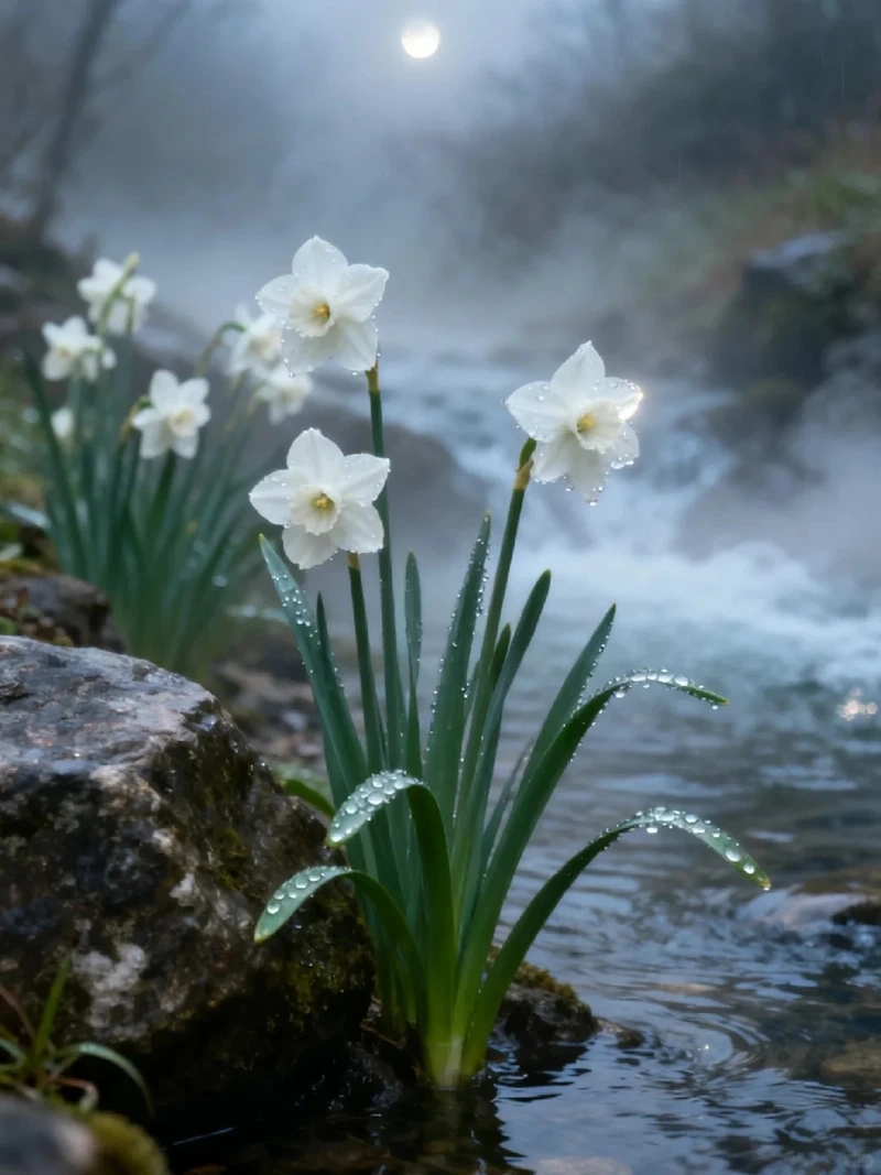 Hình nền hoa thủy tiên nghệ thuật đầy cảm hứng sáng tạo