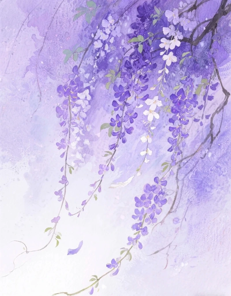 Ngắm nhìn cảnh đẹp với hình nền hoa tử đằng phong cảnh