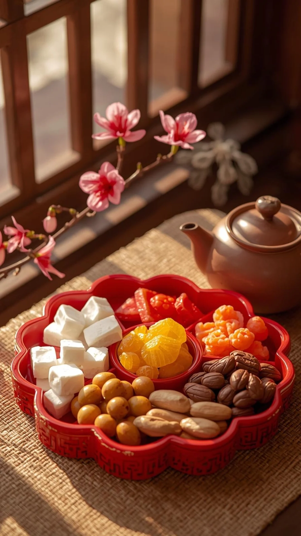 Độ phân giải cao với Hình nền khay mứt Tết 4K