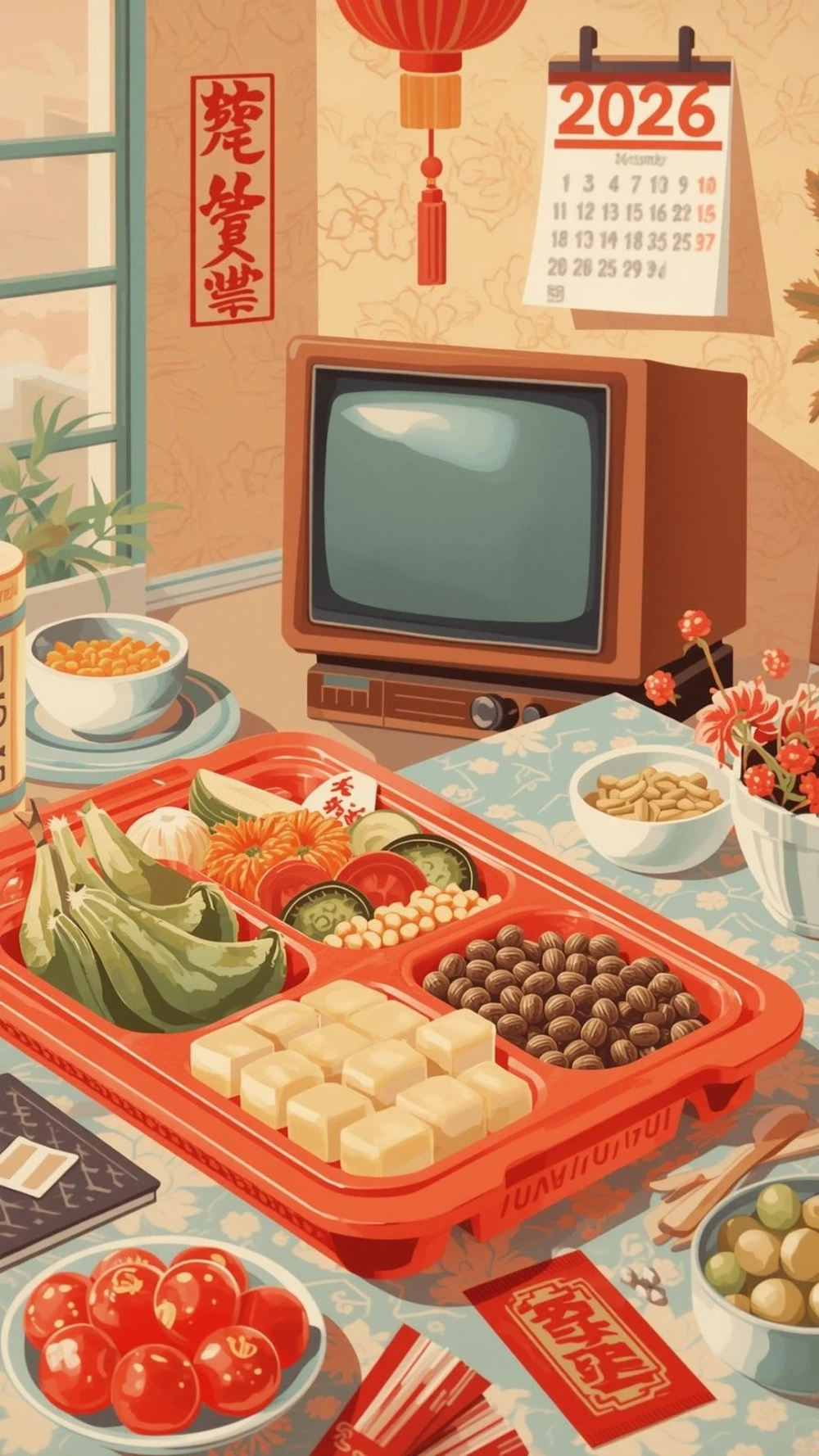 Nghệ thuật Tết đậm chất Việt qua Hình nền khay mứt Tết nghệ thuật