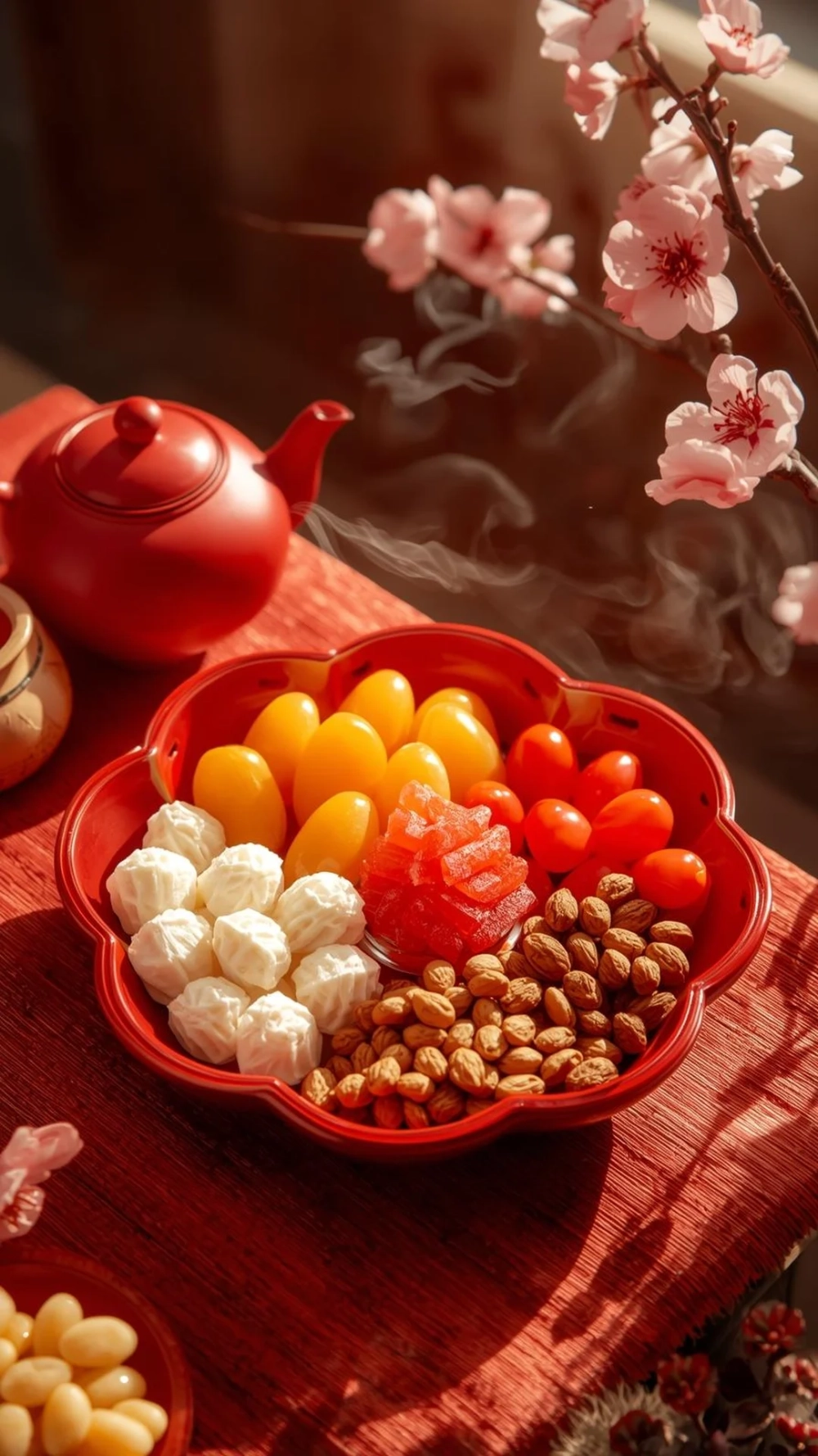 Ý nghĩa sâu sắc của hình nền khay mứt tết may mắn