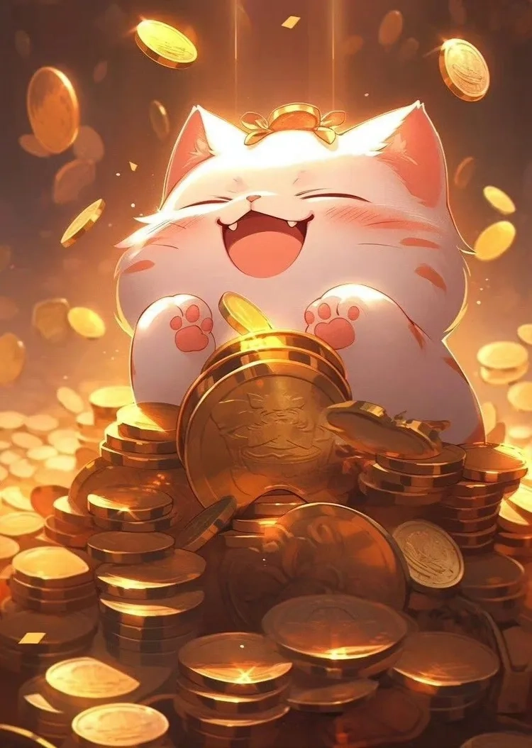 Trang trí thiết bị bằng hình nền mèo thần tài phong thủy