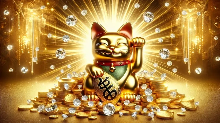 Không gian thêm may mắn với hình nền mèo thần tài dễ thương