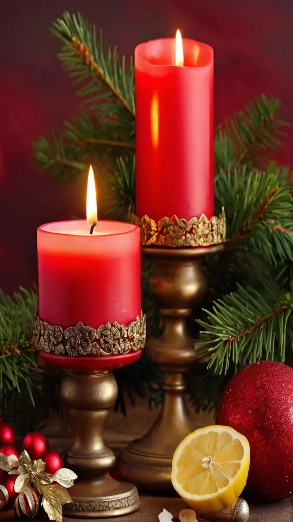 Ngày đầu năm thêm may mắn với Hình nền nến Tết ngày đầu năm