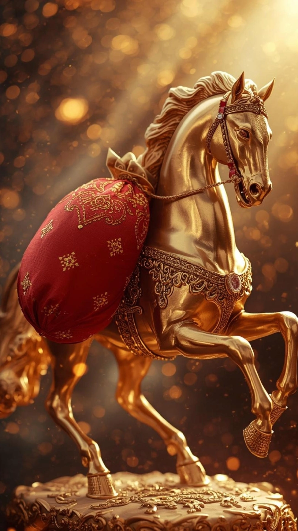 Hình nền ngựa tiền vàng thiết kế đơn giản tinh tế