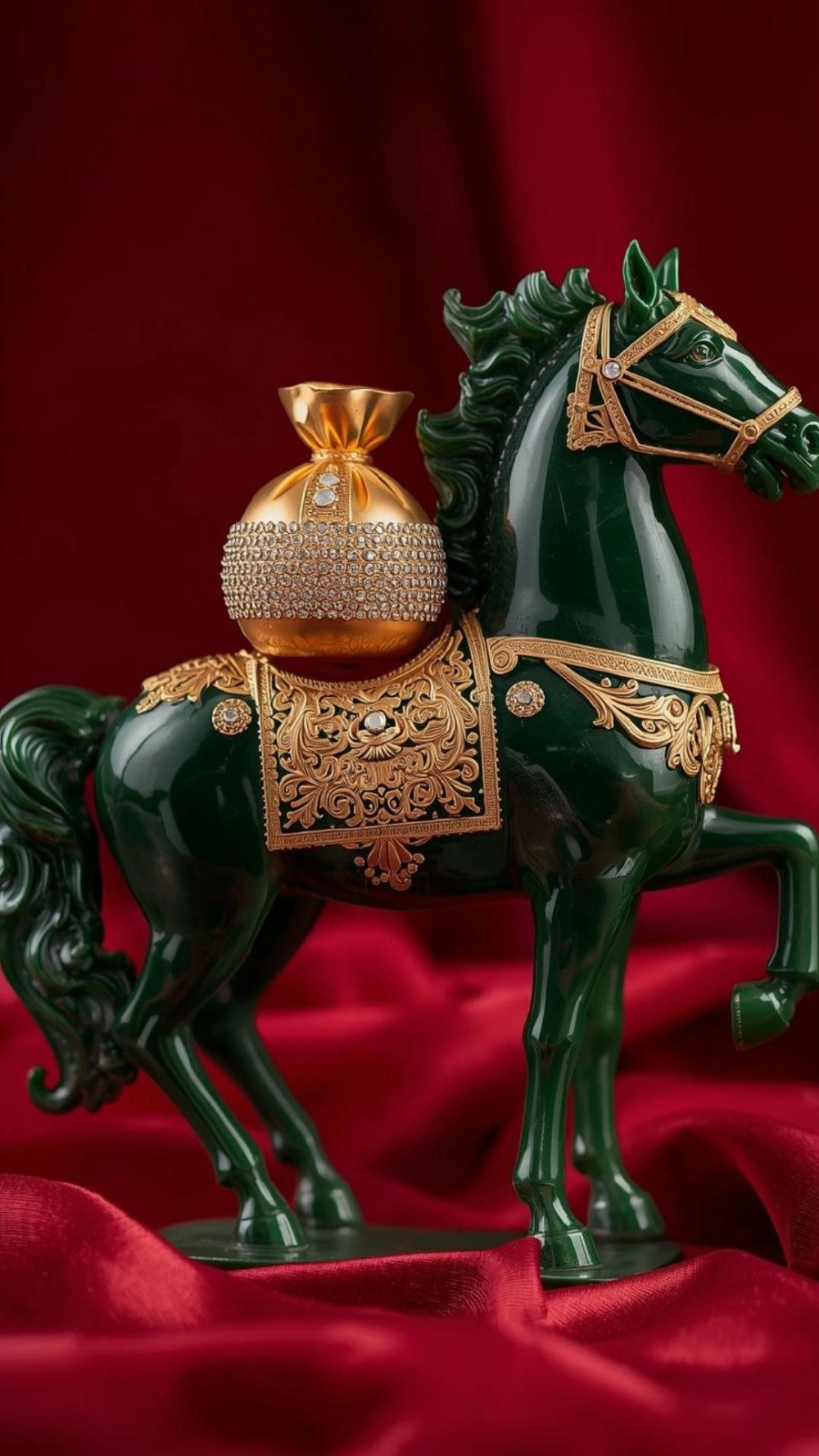 Ảnh ngựa chở tiền về nhà trong khung cảnh mùa xuân