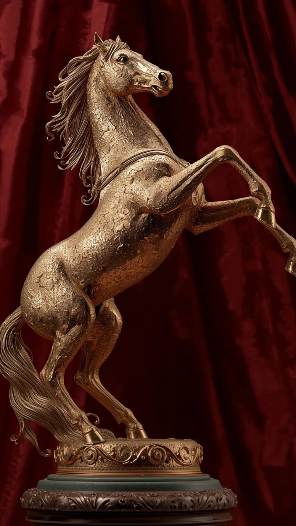 Hình nền ngựa vàng lấp lánh thu hút tài lộc