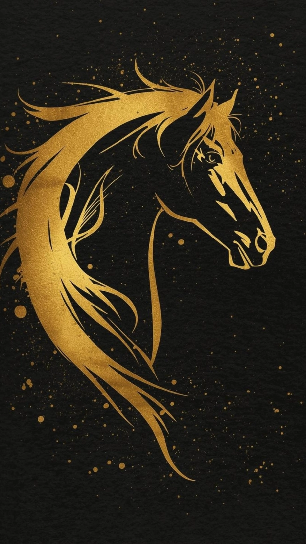 Ảnh ngựa vàng nghệ thuật với đường nét uyển chuyển