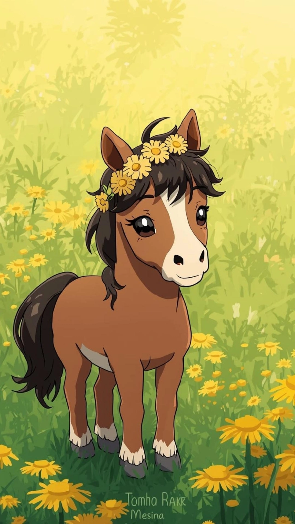 Ảnh nền ngựa cute đơn giản iphone không gây rối mắt