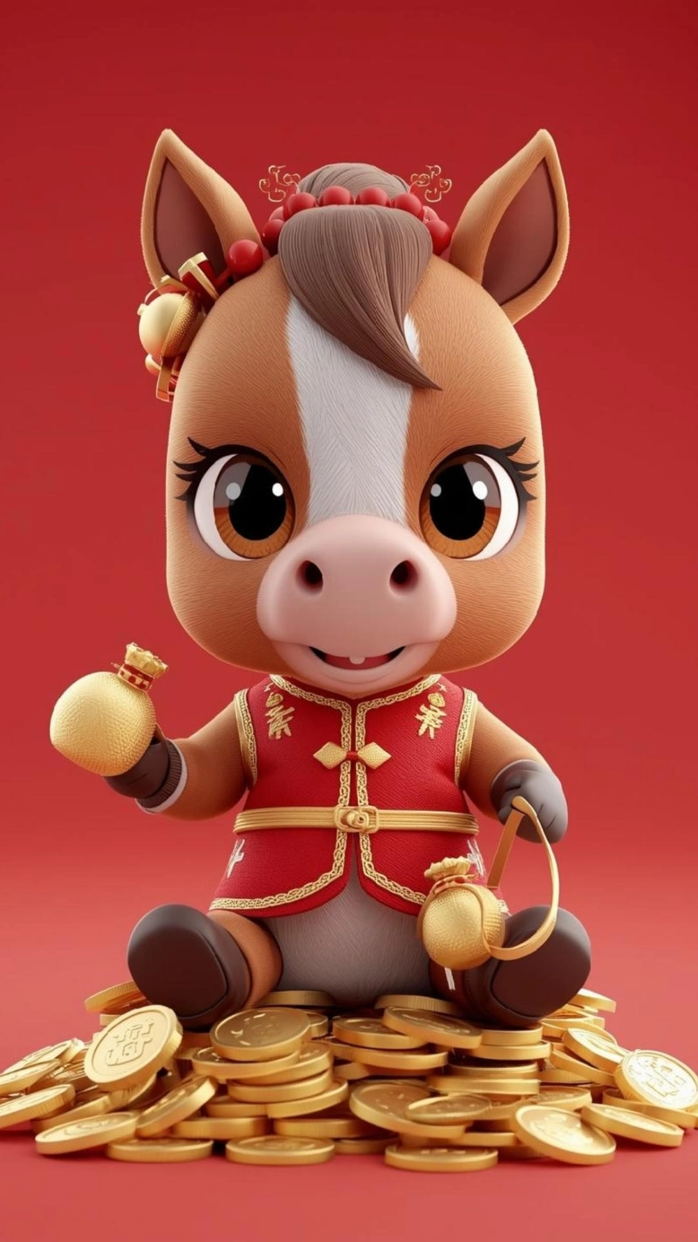 Ảnh nền ngựa che tai thỏ sáng tạo độc đáo