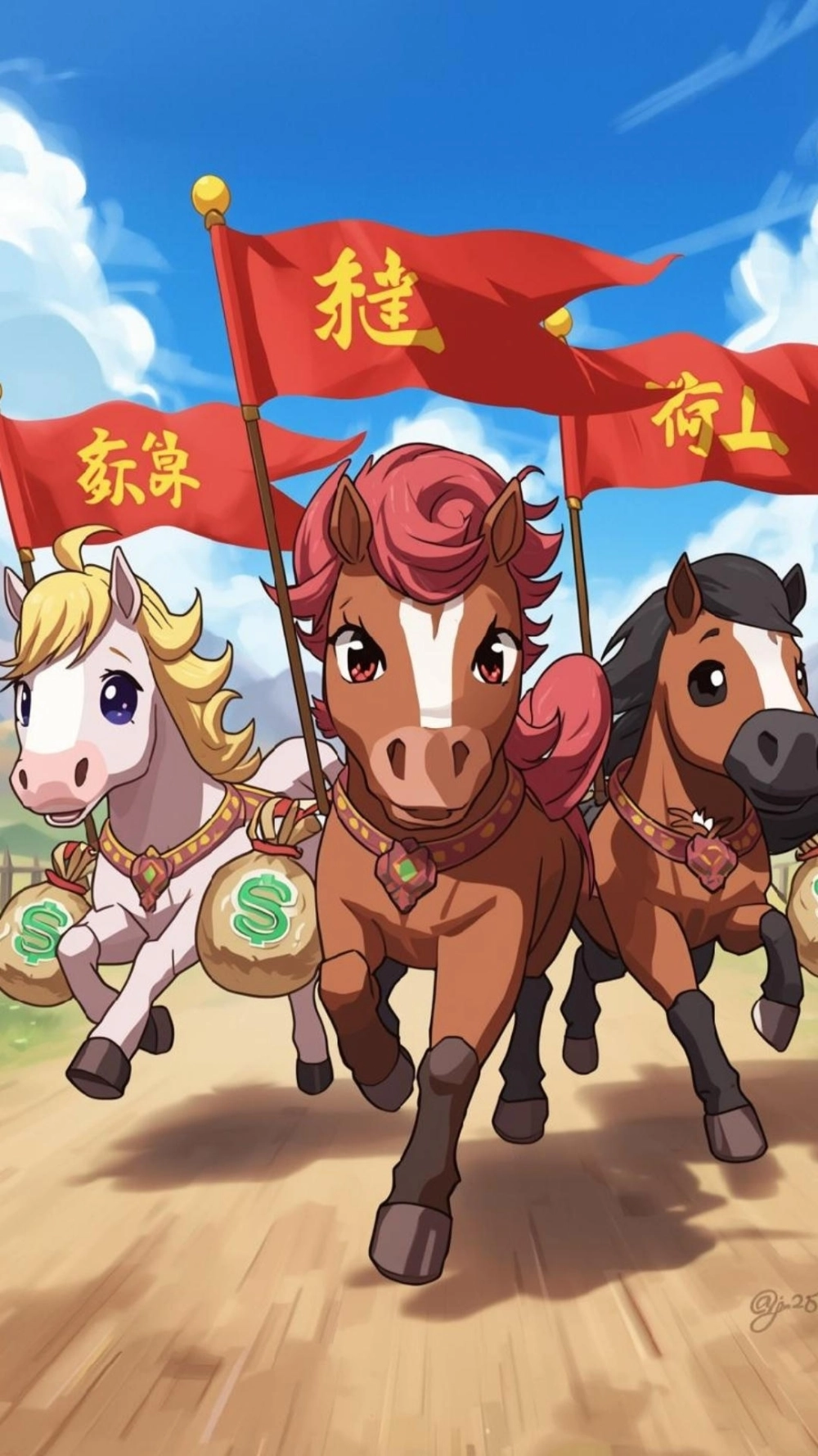 Hình nền ngựa mây cute bồng bềnh lãng mạn