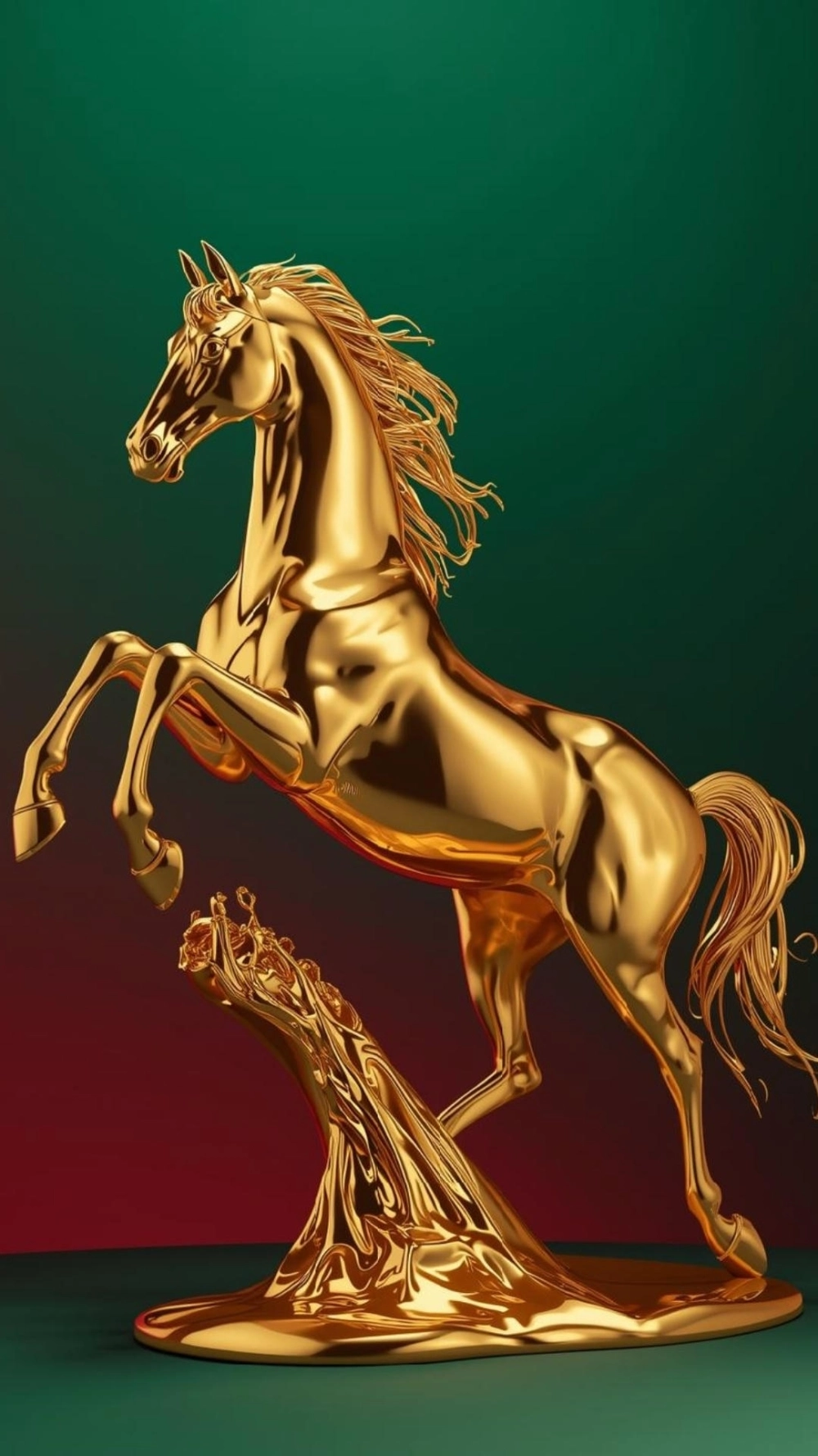 Hình nền ngựa đỏ tài lộc biểu tượng cho sự nhiệt huyết