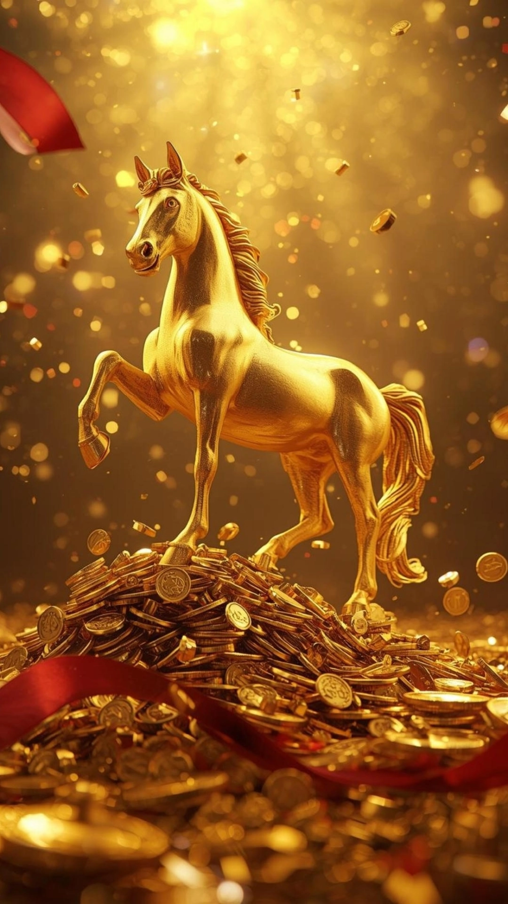 Hình nền ngựa lộc lá với cành tùng xanh biếc